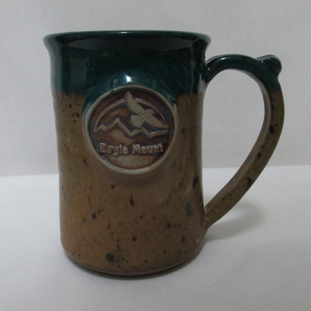 Lockie Pottery Eagle Mount Mug Cup drip glaze Eagle Mount handmade large NEW